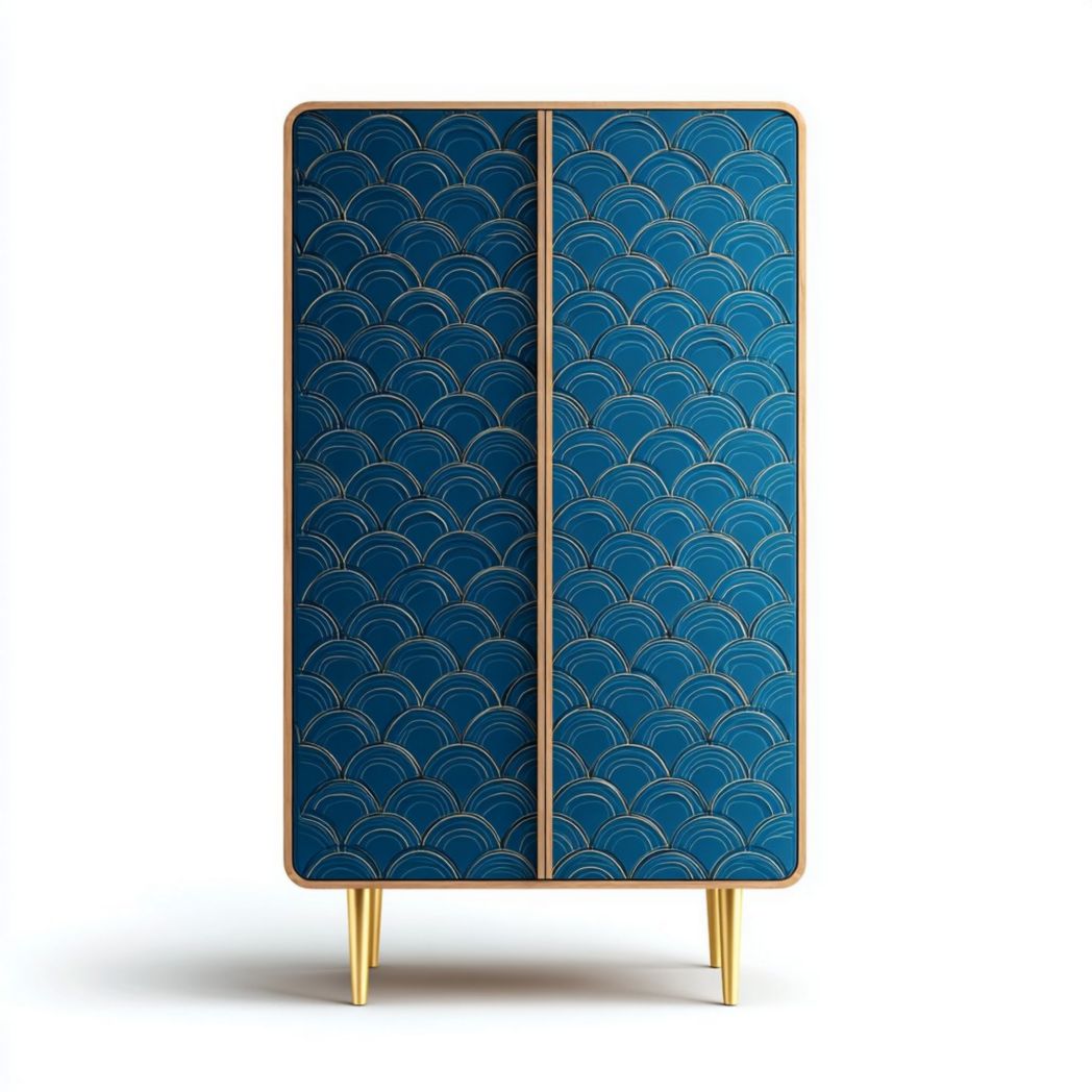 Kast van textiel voor de slaapkamer, met een decoratief patroon - 80 x 40 x 140