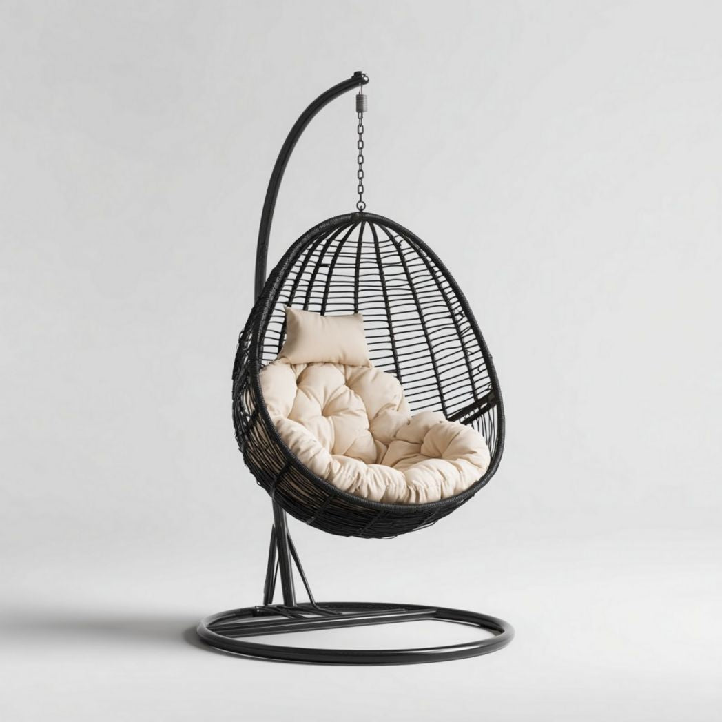 Hangstoel van gevlochten rattan voor buitengebruik - 110 x 100 x 130