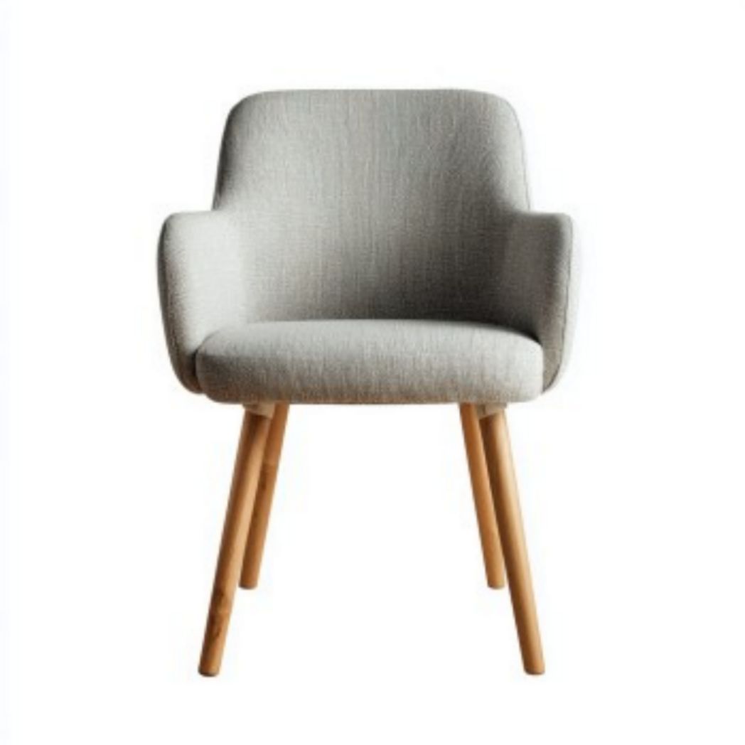 Stoel van textiel voor de eetkamer met houten poten - 60 x 60 x 80